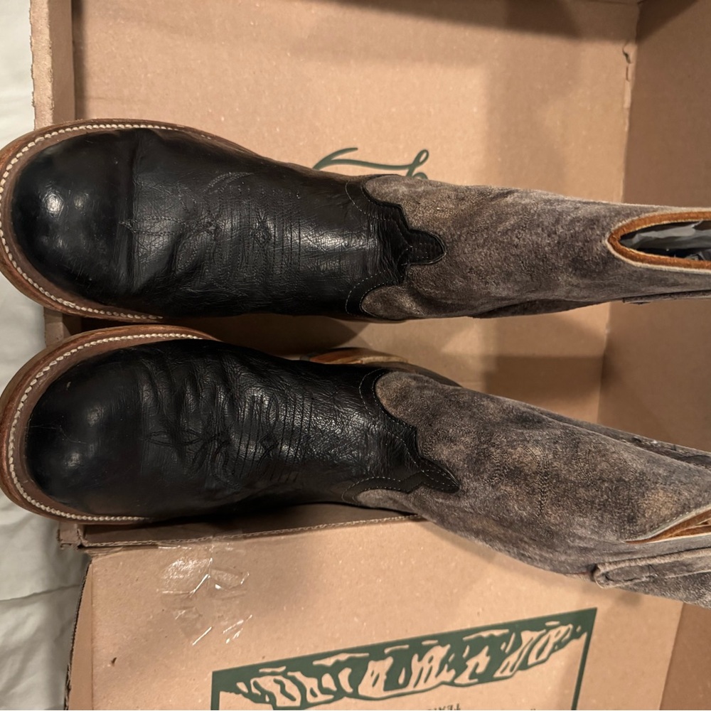 Anderson Bean Black and Brown Leather Boots